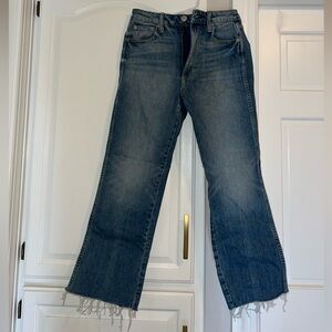 AMO High Rise Kick Crop Blue Denim Jeans